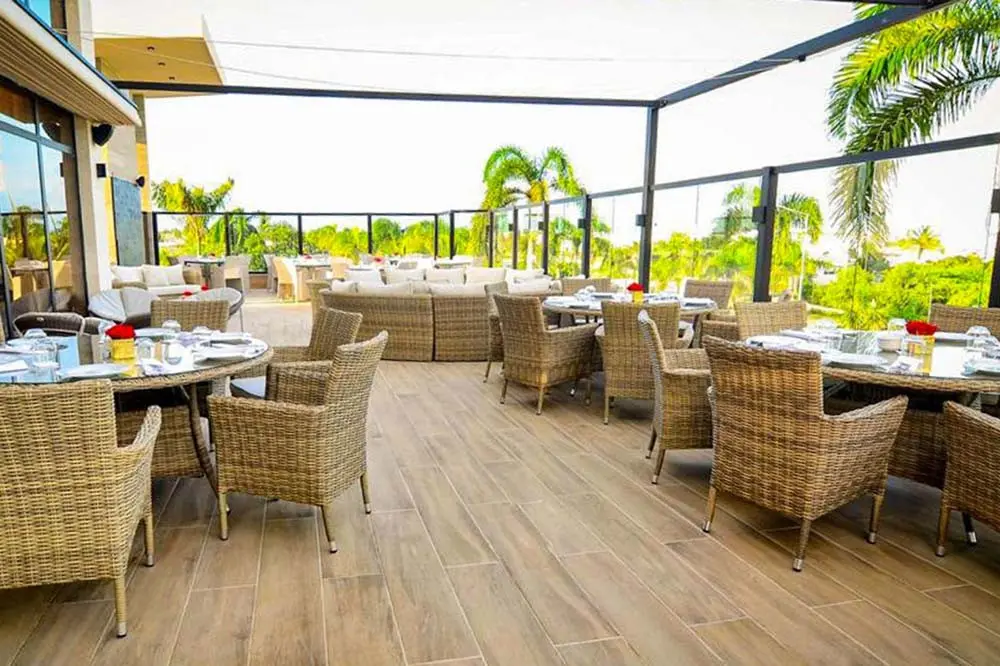 The terrace of the Florecita restaurant at Playa Palmera Beach Resort