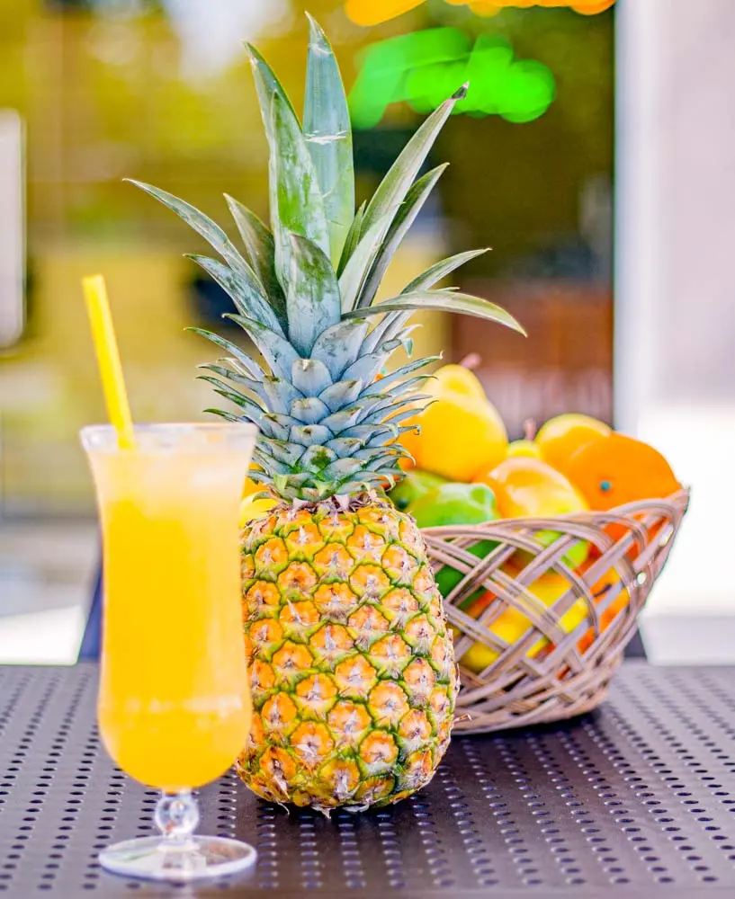 Cocktail, pineapple and other fresh fruits