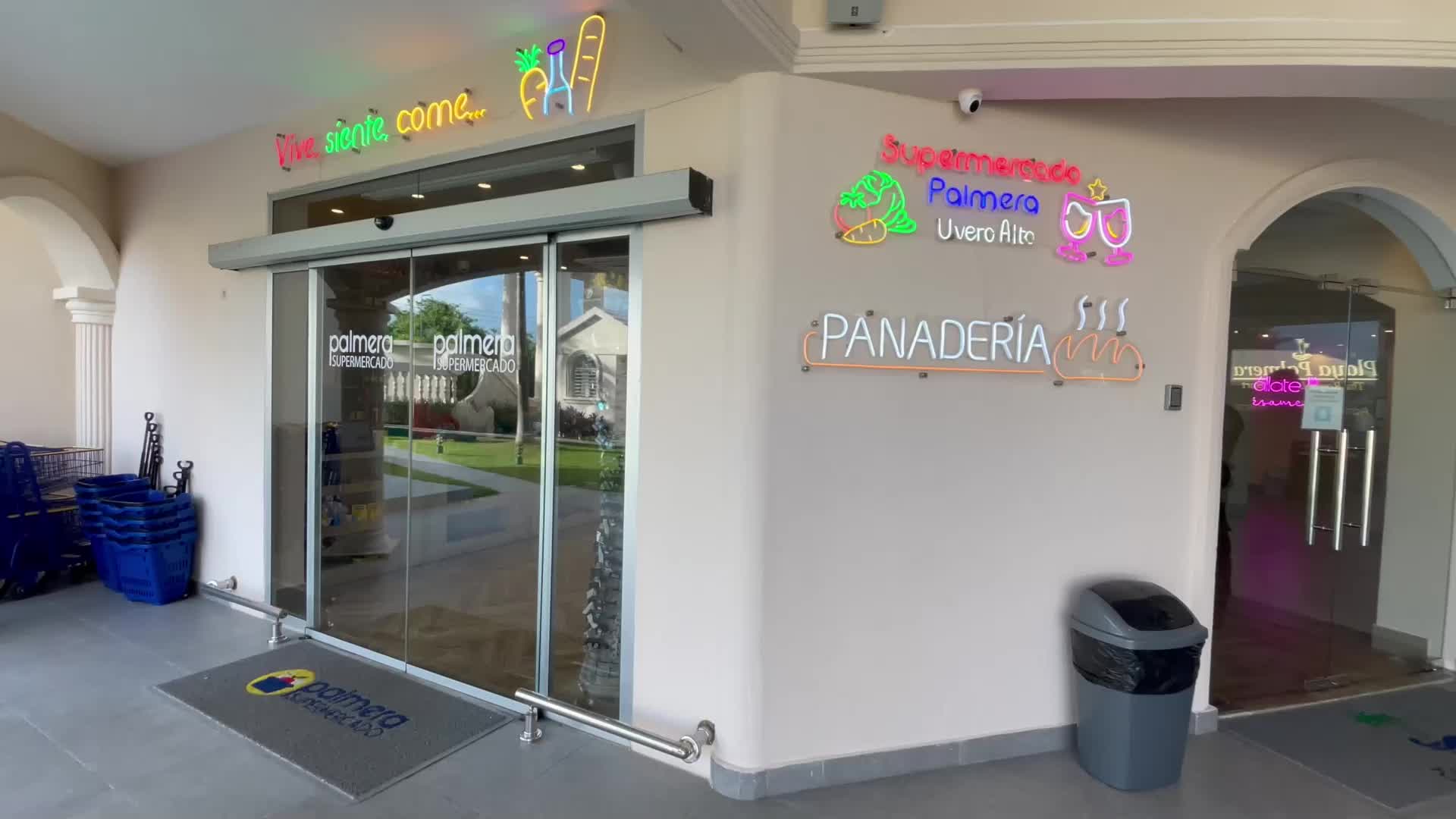 A promotional video showing the Palmera Supermercado at Playa Palmera Beach Resort, guests, staff and products.  